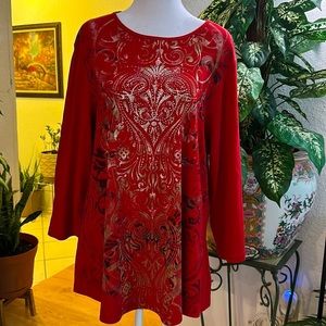 Dress barn red sweatshirt w’s plus size 2X